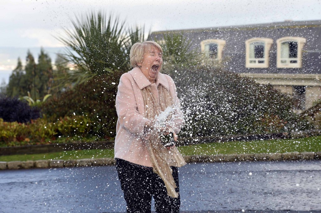 Belfast woman Mary Hamilton celebrates becoming Northern Irelands latest lottery millionaire after scooping a massive £12,935,936.30 jackpot in the Euromillions draw on Friday November 7.  