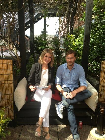 Popular host Sarah Travers with The Fall's Jamie Dornan