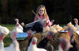 Pictured getting started is six year old Lauren Cheatley. PIC: PRESSEYE/KELVIN BOYES