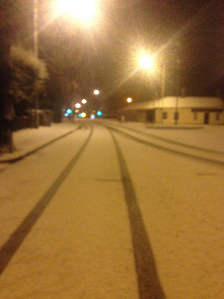 The Ormeau Road this morning after snow flurry