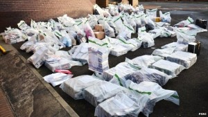 The haul of DVDs seized by police during planned raids in Lisburn. PIC: PSNI