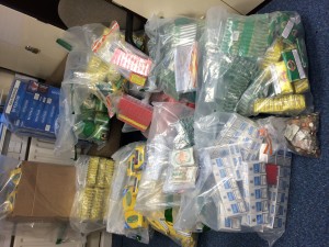 The huge haul of contraband cigarettes seized by police