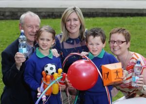 Launching this year’s awards are Action Cancer Chairman, Norman Carson, Action Cancer’s PR & Events Officer Lucy McCusker and Centra Brand Manager Nikki McDowell along with Erin McGrath and Lewis Vance from Trinity Nursery School, Bangor.