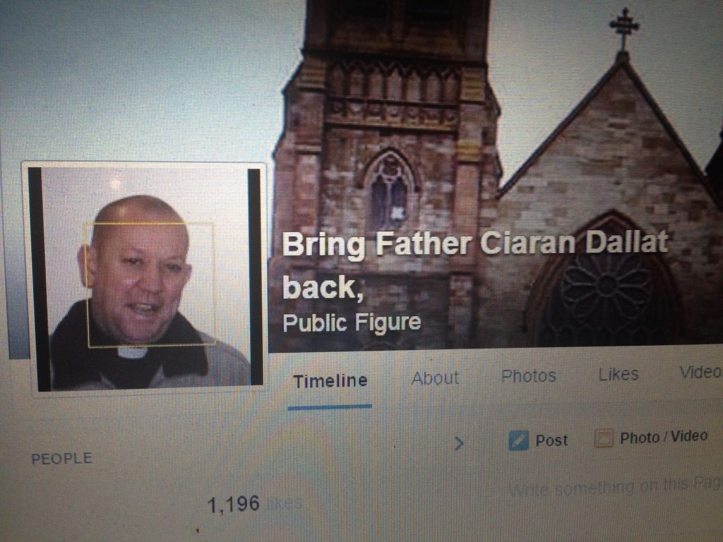 The Facebook page set up in support of Fr Ciaran Dallat