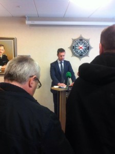 DCI John McVea talks to the press today at police headquarters in east Belfast about the murder of Kyle Neil