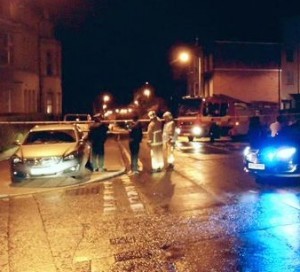 The scene of the bomb attack on Probation Service office in Derry last night