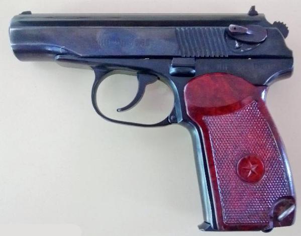 A semi-automatic Makarov pistol similar to the one used to murder Jock Davison