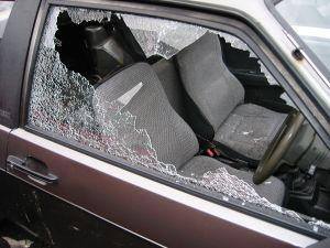 One of the vehicles damaged in south Belfast during break in