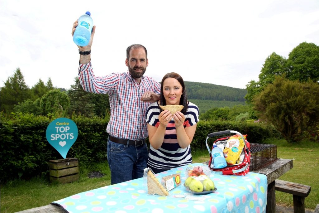 Tollymore Forest Park has been named Northern Ireland's Top Picnic Spot in a search by local retail brand Centra, supported by Tourism NI. The popular park, located at the foot of the Mourne Mountains in County Down, was shortlisted in a group of five locations across Northern Ireland. Announcing the winner at Tollymore Forest Park is CentraÕs Jennifer Morton along with local Centra Newcastle retailer, Hugh Smyth. PIC: WILLIAM CHERRY/PRESSEYE    