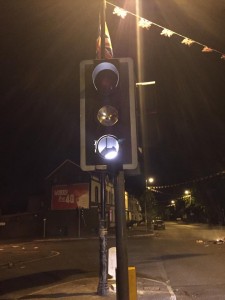 Traffic lights set on fire during rioting in north Belfast last month