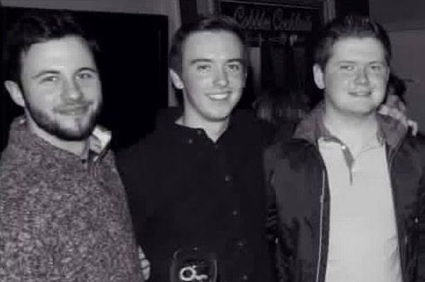 University pals Paul Hughes, Gavin Sloan and Conall Havern who died in horror smash on Sunday
