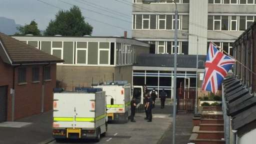 The scene of the bomb alert at Tower Campus of Belfast Metropolitan College