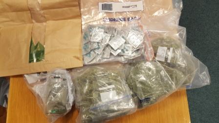 Police put on display the drugs during planned raid on home in Bangor's Bexley Road