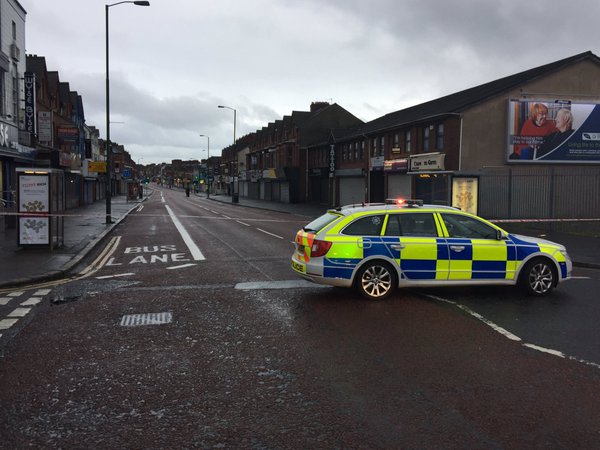 The scene of the explosion this morning in east Belfast