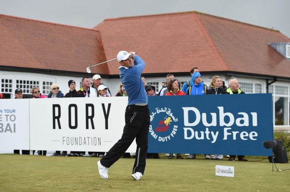 NEWCASTLE, NORTHERN IRELAND - MAY 29: Martin Kaymer of Germany tees off during the Second Round of the Dubai Duty Free Irish Open Hosted by the Rory Foundation at Royal County Down Golf Club on May 29, 2015 in Newcastle, Northern Ireland. (Photo by Ross Kinnaird/Getty Images)