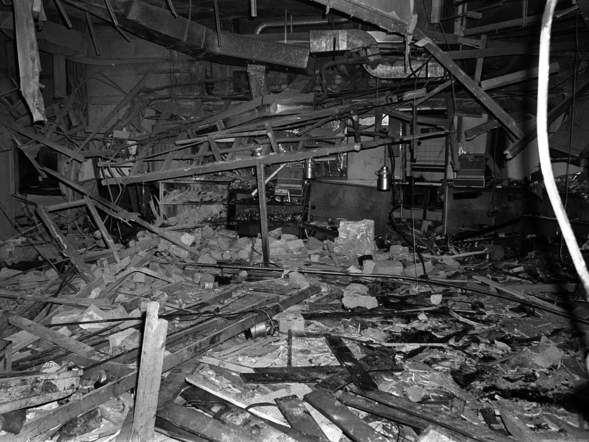 The aftermath of the IRA pub bombing at the Mulberry Bush pub in Birmingham in 1974