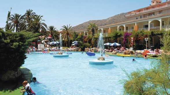 The inviting pool at the Club Mariner Apartments in Alcudia, Majorca. A family of four an stay for £1,345