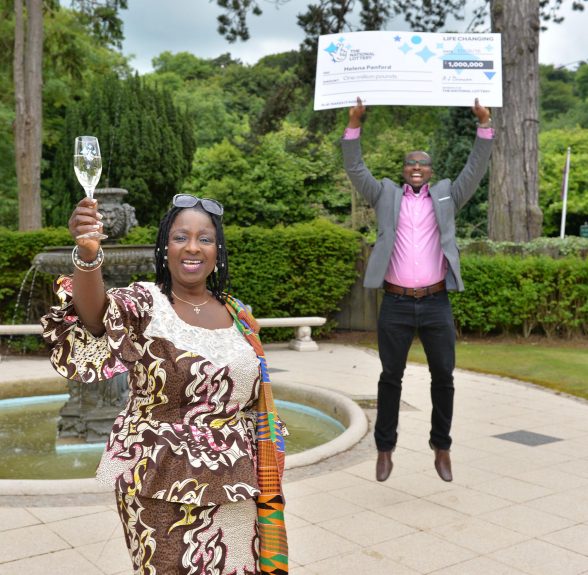 Youre never Ghana believe it! - Helena Panford (59), originally from Ghana, pictured with her brother, Patrick, won a staggering one million pounds after her bus broke down on the way to work. To kill time whilst waiting on another bus, Helena visited a nearby shop, she explained: I was on my way to work in Belfast when the bus broke down so, after rolling my eyes at the misfortune, and telling myself that every misfortune is a blessing, I popped into a nearby shop and bought a ticket for the Friday EuroMillions draw. 24 hours later when she checked her ticket she realised she had won. She continued: I plan to help my family and, in particular, fulfil a dream that my daughter has of coming to Northern Ireland to study for her PhD. I also have a granddaughter with a learning disability who I cant wait to treat to a holiday as well as buy myself a house and a car but I first need to pass my test! she concluded. Every week EuroMillions UK Millionaire Maker guarantees to create two millionaires  one on Tuesday and one on Friday. For every EuroMillions line played, UK players automatically receive a UK Millionaire Maker code printed on their ticket. Helenas winning UK Millionaire Maker code was MNR722401 and the winning ticket was bought at the Russells Shop 4 U on the Albertbridge Road, Belfast.