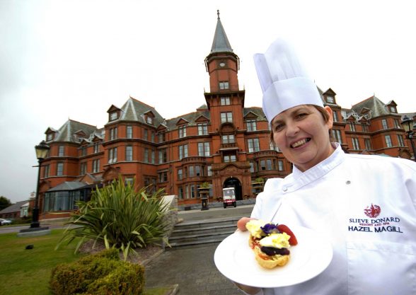 Hazel Magill, Head Chef at the Slieve Donard Resort and Spa celebrates joining forces with Farmview Dairies to create Northern Irelands first ever clotted cream.