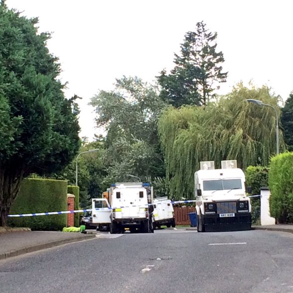 Searches taking place today in Lurgan, north Armagh into dissident republican terrorist activity last week