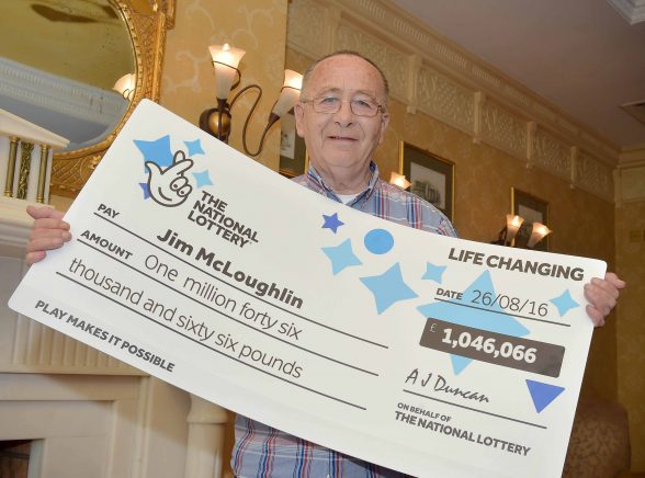 Newry man celebrates after becoming NIs latest millionaire: Jim McLoughlin (68) from Newry celebrates after picking up a cool £1,046,066 from a EuroMillions UK Millionaire Maker draw. 