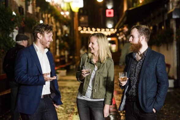 Phil Ervine, director, Taste and Tour; Joanne O'Hagan, marketing manager Dillon Bass and Joe Magowan; Irish Whiskey Ambassador for Dillon Bass launch the new Belfast Whiskey Walk, part of a new Whiskey Club initiative from drinks company, Dillon Bass. WhiskeyClub.com will be a one-stop shop for fans of Irish whiskey to find out more about their favourite tipple. And in further exciting news for local whiskey lovers, Dillon Bass has partnered with Taste and Tour - the award winning team behind Belfast Food Tours – to add a Whiskey Walk to their list of popular tours. The new walking tour will take in some of Belfast’s top whiskey bars including, Bittles Bar, The Duke of York, The National, The Dirty Onion and The Merchant Hotel. For further information, visit www.whiskeyclub.com , follow @WhiskeyClubNI on twitter, or like the Whiskey Club NI Facebook page for further updates. Tickets for The Whiskey Walk cost £60 per person and can be booked online at www.tasteandtour.co.uk Picture: Elaine Hill