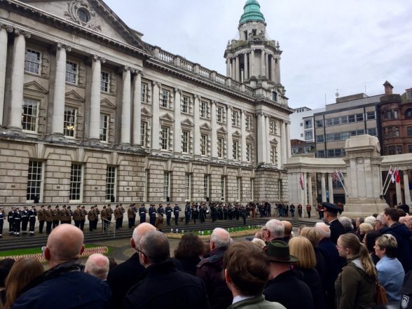 Remembrance Sunday service at Belfast City Hall today